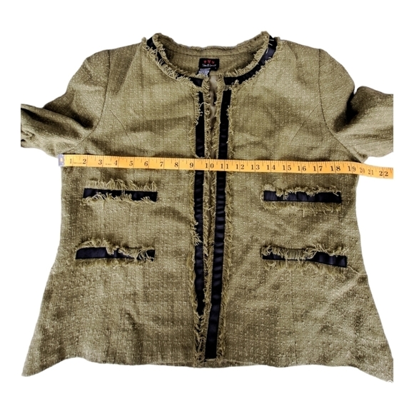 Jules & Leopold women's jacket green tweed womens size 8 blazer - Picture 13 of 16